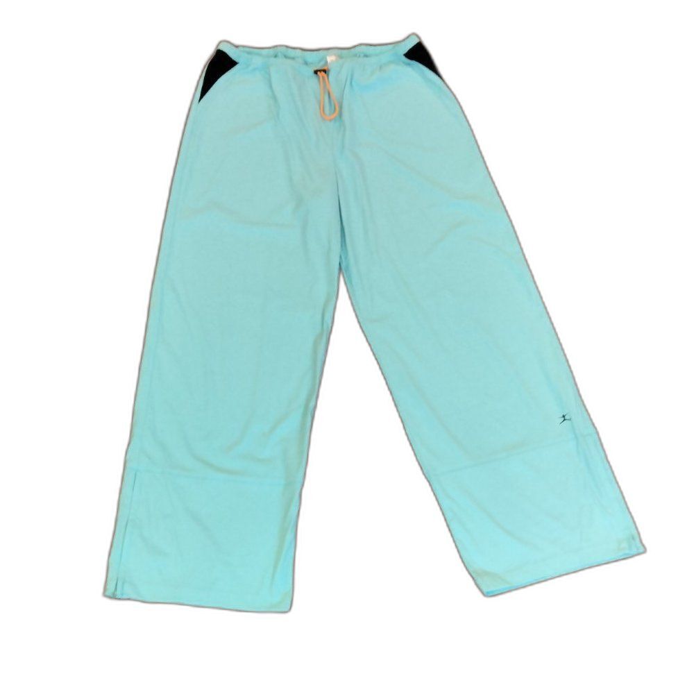 Danskin Turquoise Jogger Ladies LARGE Lightweight Stretch Dance Pants